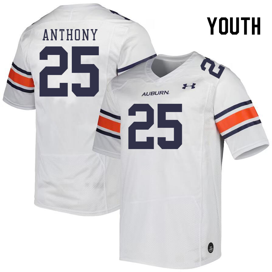Youth #25 Champ Anthony Auburn Tigers College Football Jerseys Stitched Sale-White